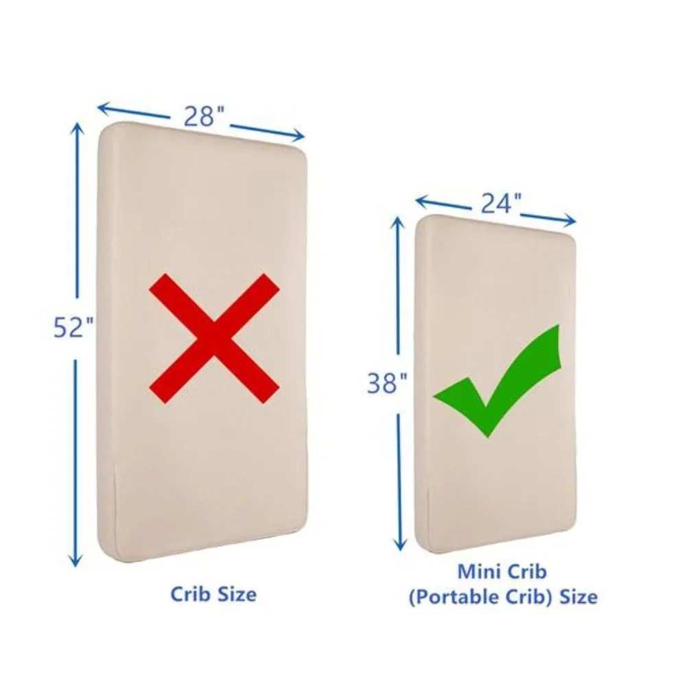 Ultra Soft Microfiber Portable/Mini-Crib Waterproof Fitted Quilted Mattress Pad